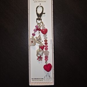 Elegant Red and Pink Heart Keychain